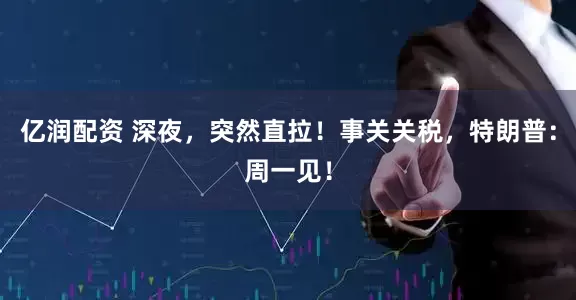 亿润配资 深夜，突然直拉！事关关税，特朗普：周一见！