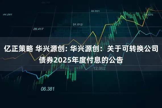 亿正策略 华兴源创: 华兴源创：关于可转换公司债券2025年度付息的公告